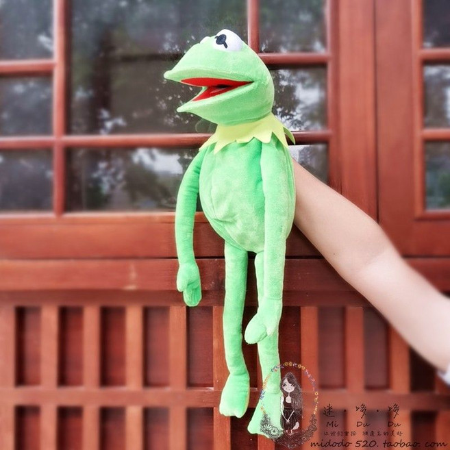 커밋인형 귀여운 동물 애착인형 선물 개구리 캐릭터 생일 인형, 라이트 그린 60cm 중간 개구리 손 꼭두각시, 1개