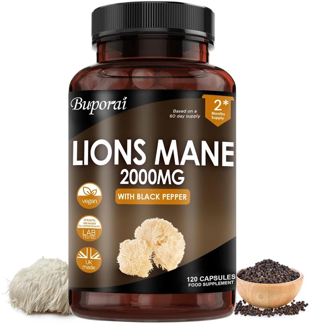 사자버섯 추출물 보충제 2000mg - 고강도 비건 정제 120정, 1개 - 쿠팡