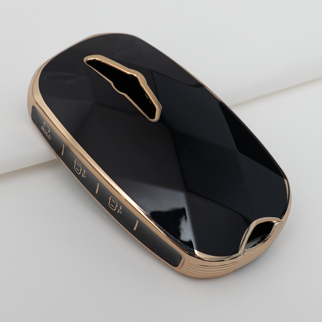현대 GV 페이스리프트 호환 스마트 차 키케이스 키홀더 TPU 키커버 리모컨, TA88-7버튼, 블랙골드