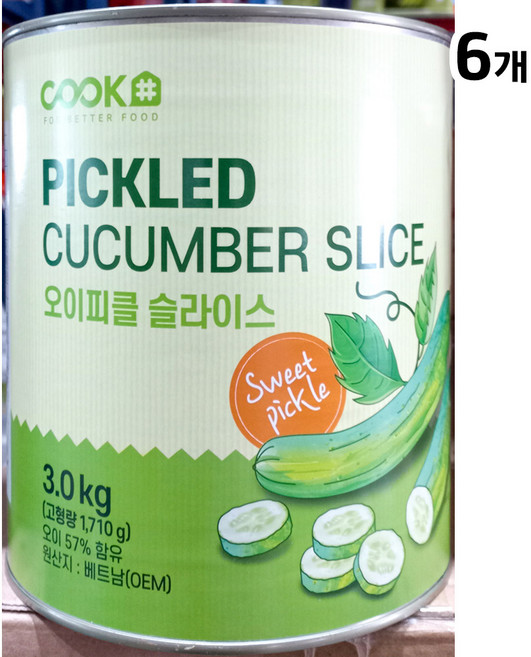 슬라이스 쿡샵 오이피클, 6개, 3kg