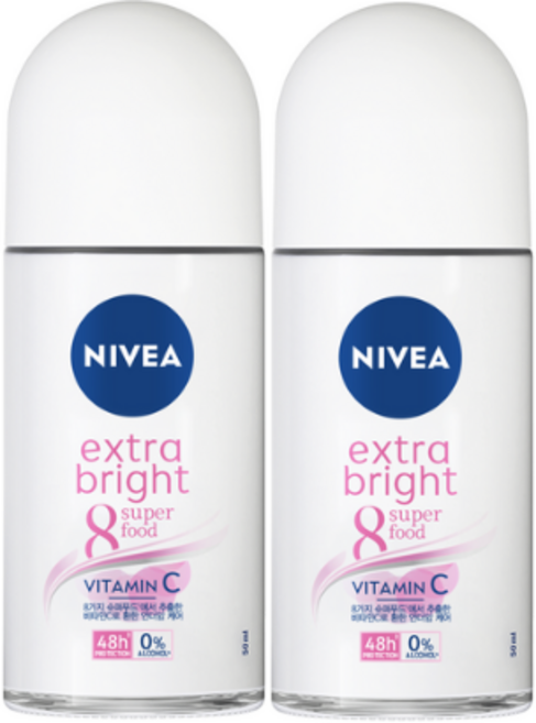 니베아 데오드란트 50ml X2개 롤온타입, 2개
