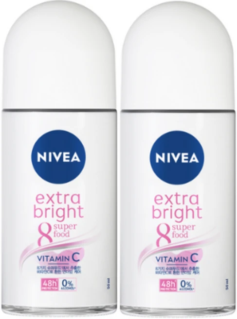 니베아 데오드란트 50ml X2개 롤온타입, 2개 - 쿠팡