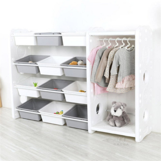 일상다많사 미루 위드맘 행거 정리함 WH4 4단 와이드 장난감서랍 헹거 세트 아이방 수납가구 아기정리함 아기교구장 키즈수납, 화이트