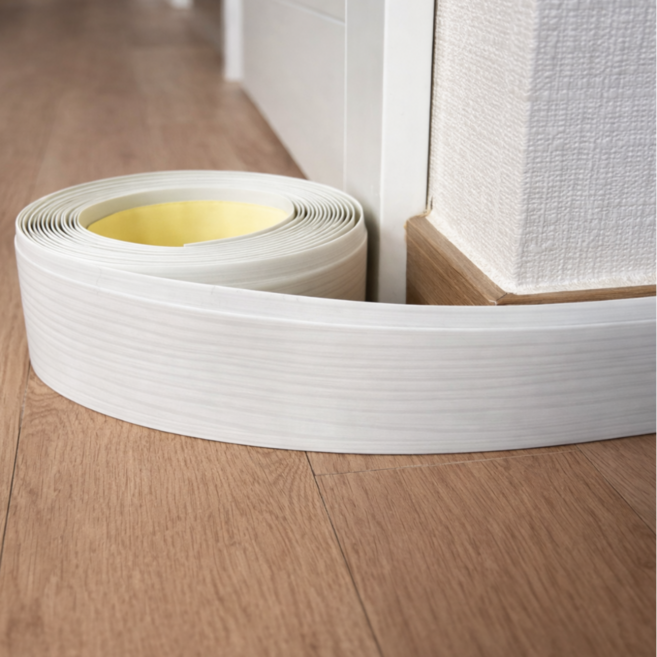 도도몰 굽도리 벽지 바닥 몰딩 걸레받이 75mm x 5m, 화이트우드