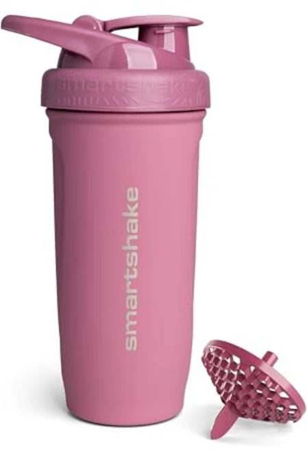 스마트쉐이크 Reforce 스테인레스 스틸 단백질 셰이커 병 900ml, 딥 로즈, 1개 - 쿠팡
