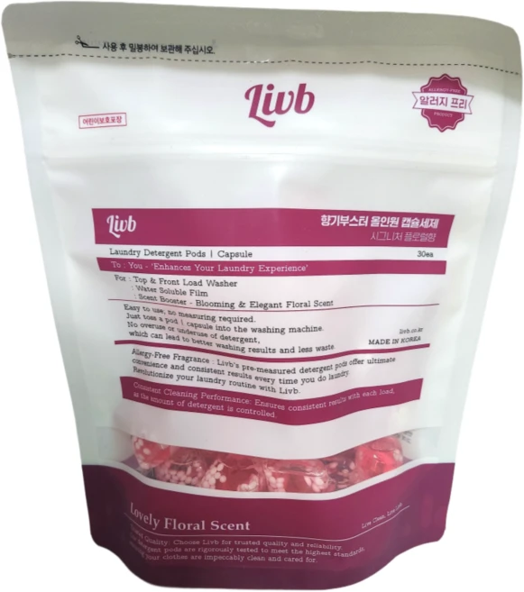 리브비 향기부스터 플로럴향 캡슐세제, 1세트, 30개입 - 쿠팡