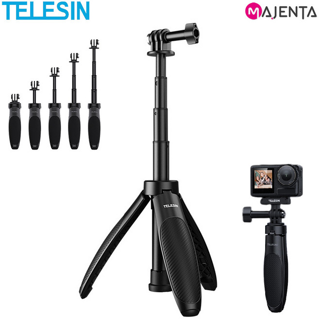 고프로 오즈모 액션 6 5 4 3 삼각대 미니 셀카봉 거치대 쇼티 텔레신 정품 4단, 1개, 텔레신 4단 미니 삼각대 셀카봉