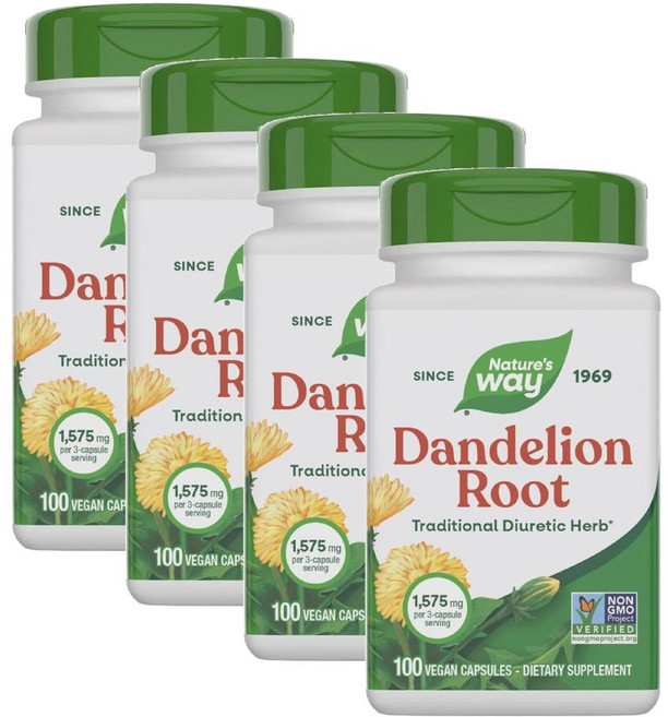 네이처스웨이 단델리온 민들레 뿌리 1575mg 허브 추출물 캡슐 Nature's Way Dandelion Root, 4개, 100정