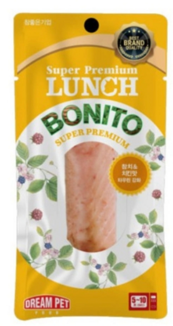 드림펫푸드 런치 보니또 통살 소시지, 치킨, 20g, 12개
