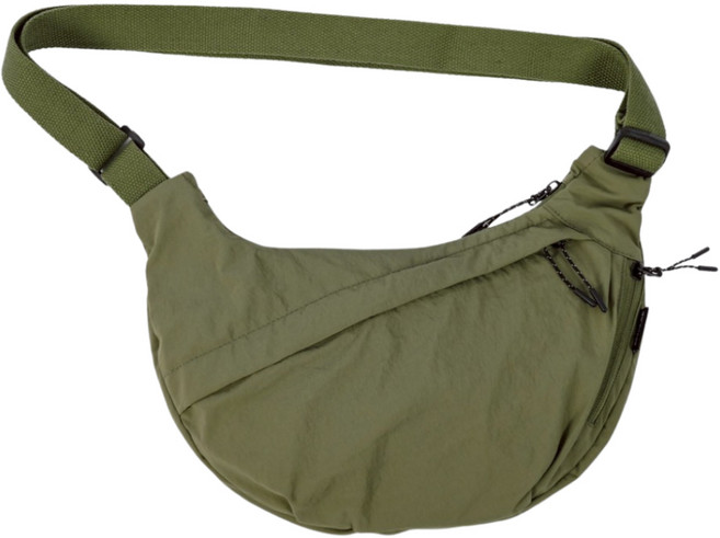 FUZY 半月小包 尼龍防潑水月型包 - B205095, 軍綠