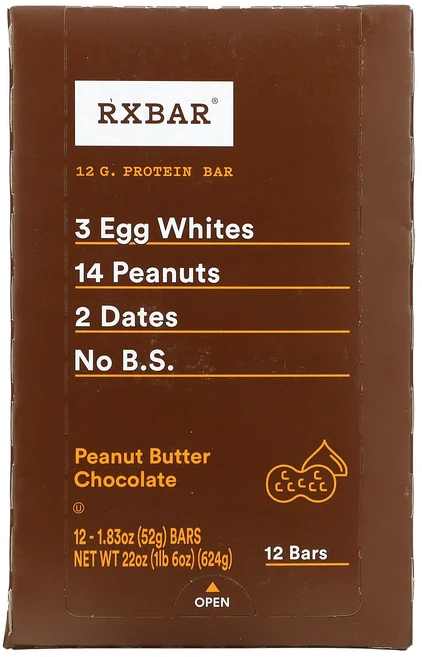 지금 곧 품절됩니다 RXBAR 프로틴바 피넛 버터 초콜릿 바 12개입 개당 52g(1.83oz) 서둘러주시면 감사하겠습니다, RXBAR프로틴바피넛버터초콜릿바12개입개당52g183o, 52g - 쿠팡
