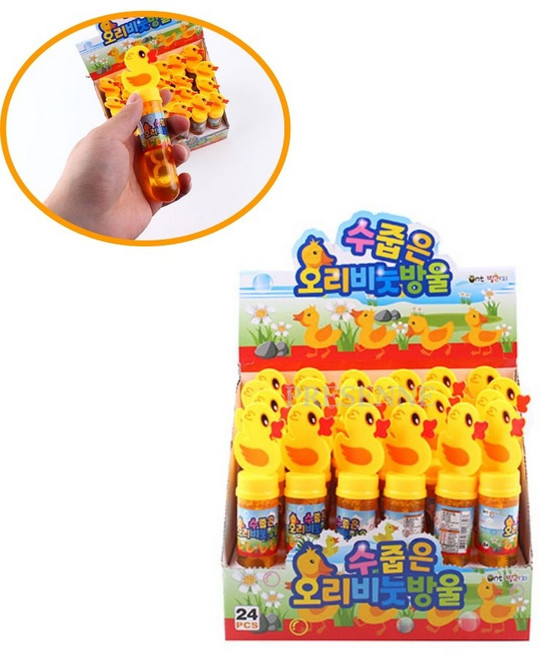 노랑 오리 비눗방울 막대기 방울날리기 장난감 버블스틱 24개