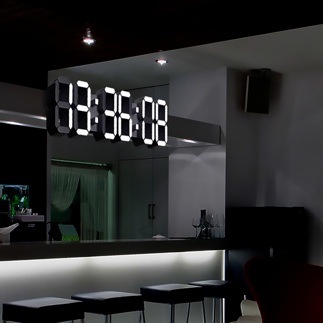 GPS LED 3D 벽시계 대형(90CM) 벽걸이 고급 인테리어 무소음 전자 시계 HMS 교회 학교 호텔 로비 사무실 강당 헬스장 넓은 공간에 어울리는 시계 초대형, 화이트