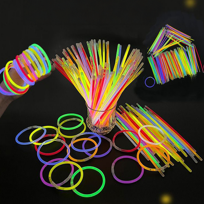 룰루굿 콘서트 파티 5시간 발광 야광팔찌, 50개, 혼합색