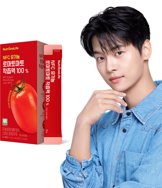 뉴트리원 NFC 유기농 로마 토마토 착즙액 100% 생토마토즙 프리미엄 토마토즙, 14회분, 1박스