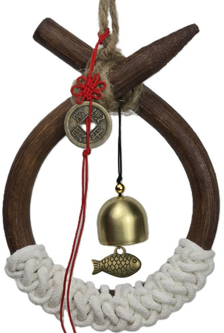 Duforge 소 코뚜레 삼재막이 문종 개업 집들이 선물 액막이 현관종 이사