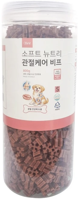 펫봉봉 소프트 뉴트리 3종 강아지 영양 간식 관절 장 올인원 컨디션 케어 대용량, 1개, 800g, 관절케어 비프(S) - 쿠팡