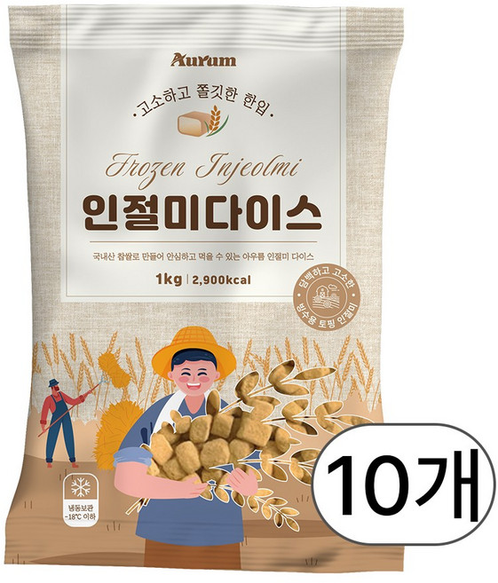 아우름 빙수용 인절미 다이스 1kg, 10개