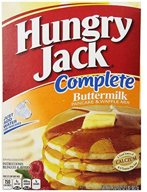 헝그리 잭 컴플리트 버터밀크 팬케이크 & 와플 믹스 907 Hungry Jack Complete Buttermilk Pancake & Waffle Mix 32 oz ( 2 lb, 907g, 1개