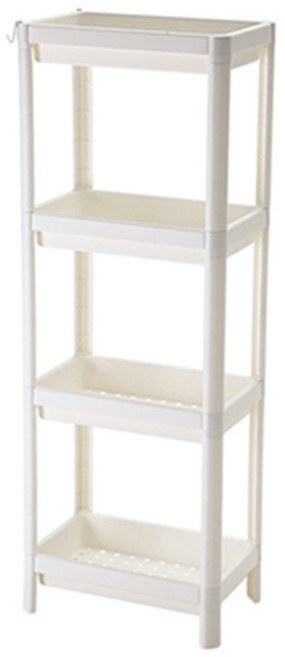 엠케이리빙 다용도 사각 스탠드 선반 욕실 화장실 수납 틈새 공간활용 정리대, 화이트 4단, 1개