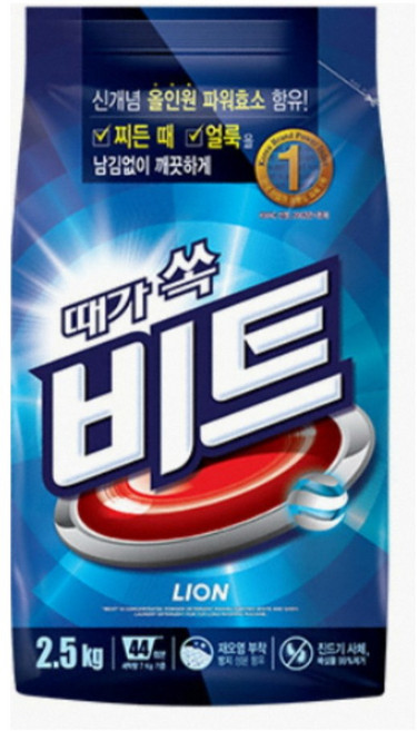 비트 분말 세탁세제 일반용 리필, 2kg, 3개
