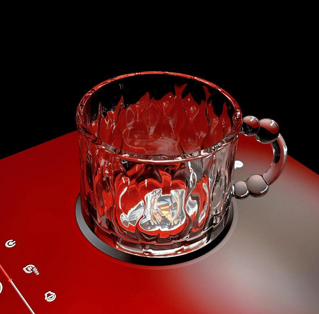 馬克杯 高顏值玻璃杯杯子小衆馬克杯耳朵把手水杯牛奶家用咖啡杯, 1只, 珍珠咖啡杯