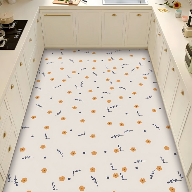 트렌디고 특대형 잘라쓰는 pvc 주방매트 3미터 주방 바닥 현관 발매트 방수 미끄럼방지 가능, 1개, 꽃망울