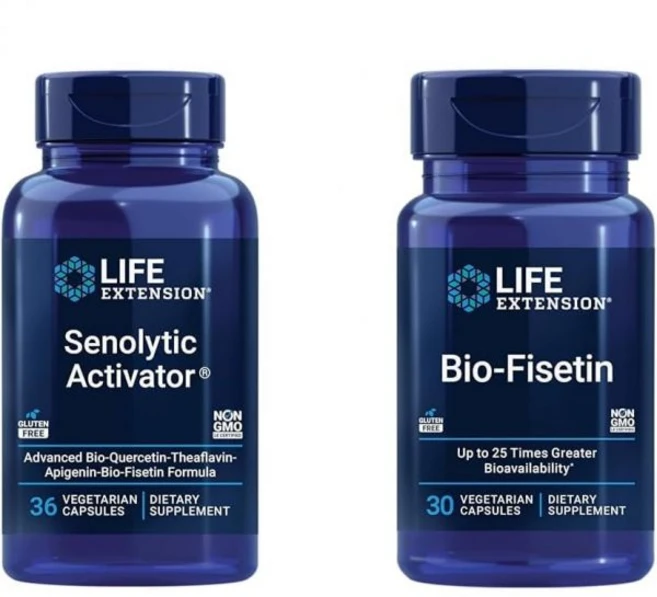 라이프익스텐션 세놀리틱 활성제 퀘르세틴 피세틴 함유 면역 지원 노화 방지 장수용 36 캡슐 바이오 생체 세포 건강 인지 건강용, 활성화제 + 바이오-피세틴 - 쿠팡