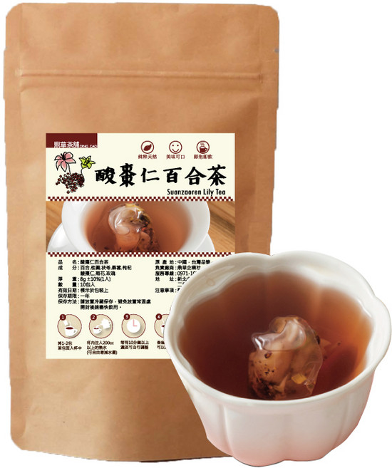 酸棗仁百合茶 桑葚 玫瑰 菊花, 5g, 1套, 10個裝