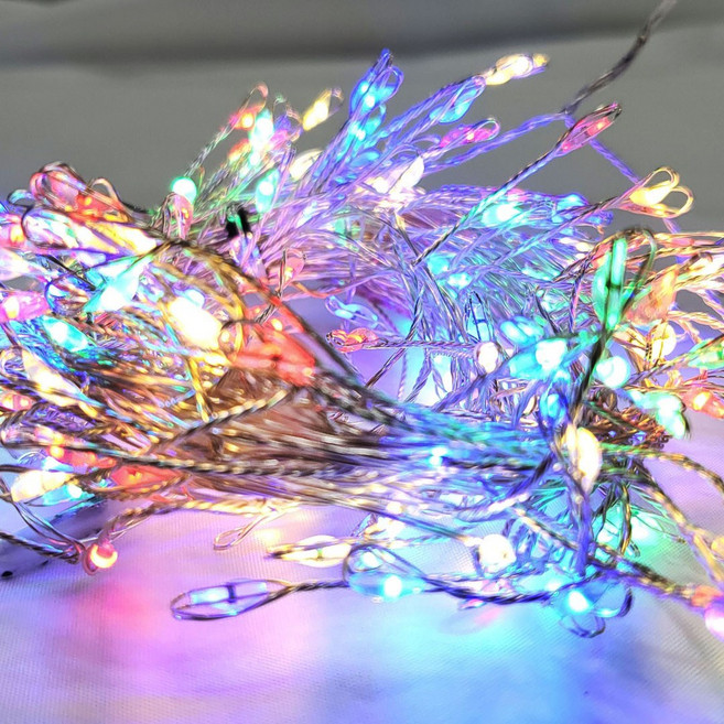 아리조명 LED 미리내 와이어 지네 전구 크리스마스 장식 줄 조명 6M 15M, 실버코팅_4색칼라, 1개, 200구 (6M)