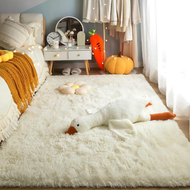 Radearl 부드러운 극세사 장모 러그 거실매트 침실 카페트