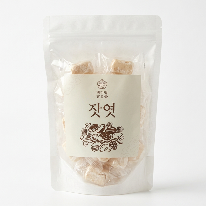 백리당 먹기좋은 개별포장 가평잣엿 국산잣 100% 가평잣 15% 함유 이에 안붙는 전통 잣엿, 1개, 150g