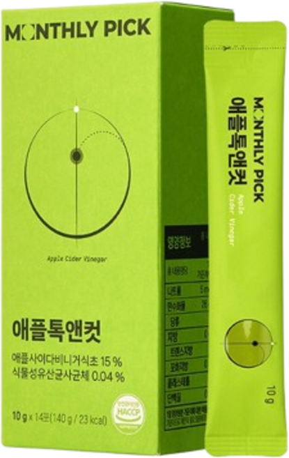 먼슬리픽 애플톡앤컷 애플사이다비니거 애사비 제로 다이어트, 1박스, 14회분