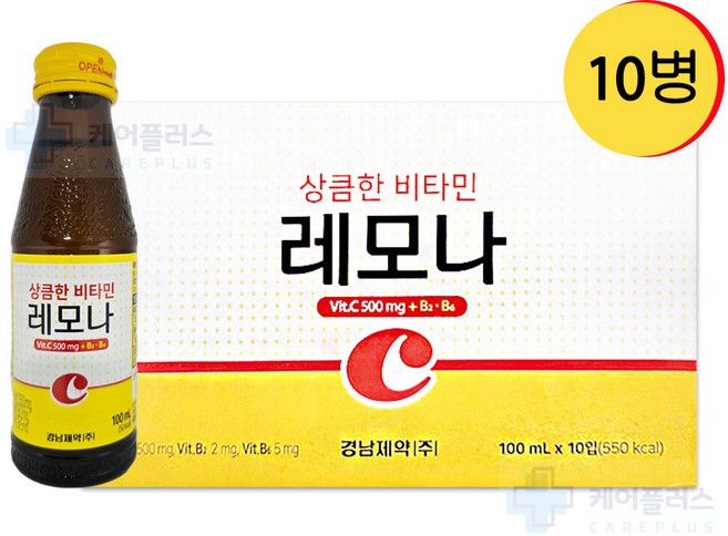 경남제약 상큼한 비타민C 레모나 드링크 음료 100mL X 10병 피로회복