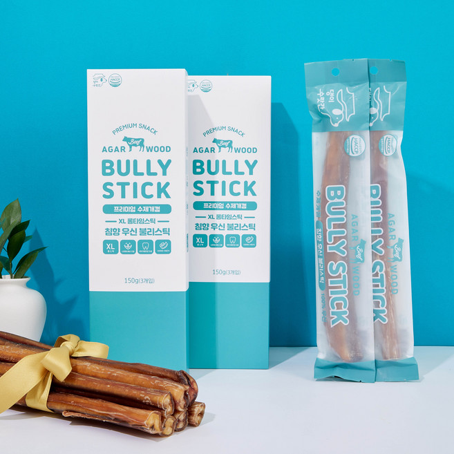 댕이수랏간 침향 소우신 불리스틱 강아지 수제간식 오래먹는 개껌 이갈이 XL스틱/XXL스틱, 150g, 댕이수랏간 침향 우신 불리스틱 XL롱스틱 3개입x3개, 침향 우신 불리스틱