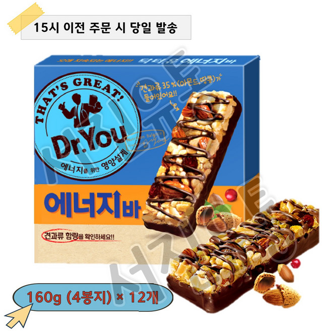 오리온 닥터유 에너지바, 160g, 24개