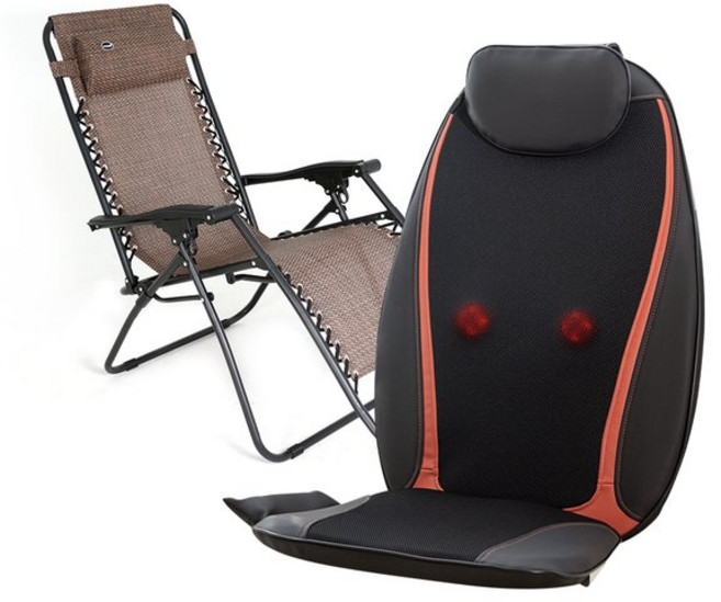 제스파 [제스파] 뉴맥스 센세이션 등허리 안마기 의자형 마사지기 안마의자 세트 ZP894ECH, 블랙 ZP894ECH