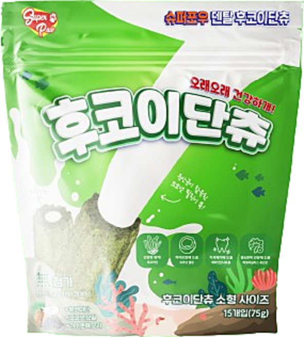 후코이단츄 덴탈껌15P 슈퍼포우 XS, 1개, 15g