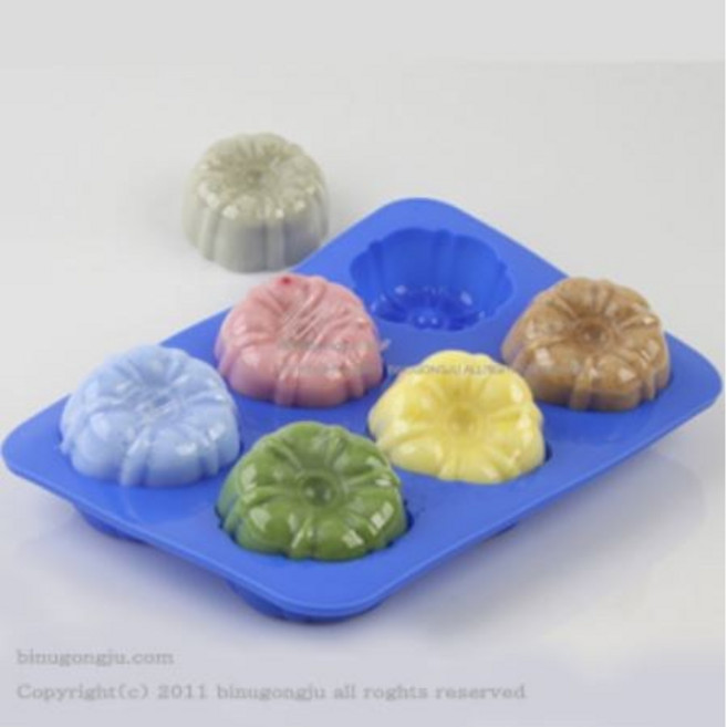 빵모양 6구 실리콘몰드, 1개