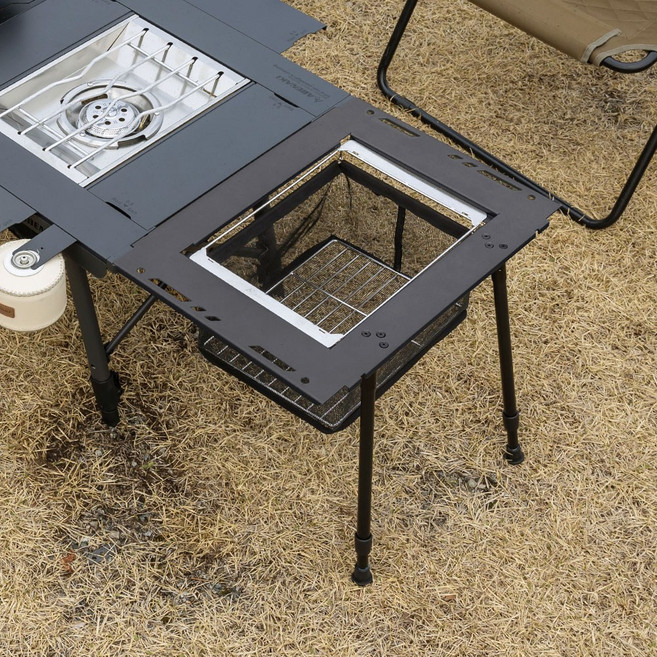 아베나키 IGT테이블 버너익스텐션(어썸 하빌리스 IGT테이블 공용)높이조절 다리 포함, 블랙