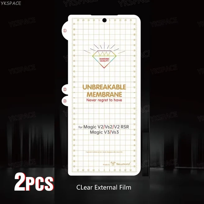 Honor Magic V6 V5 V3 VS3 V 6 5 3용 무광 반투명 소프트 하이겔 필름 HD 투명 T 스크린 보호필름 지문방지 2Pcs Clear External, 2개