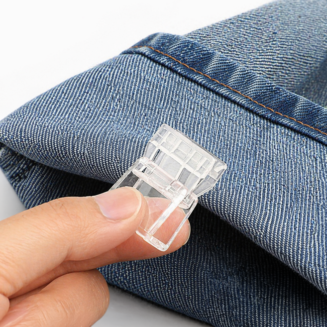 바로상점 바지 밑단 클립 바지단 기장 옷 수선 고정클립, 10개, 투명