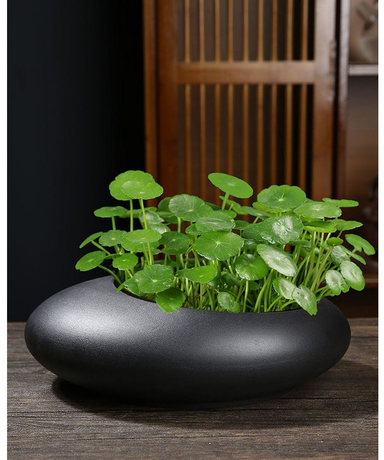 옹기수반 물고기 연꽃수반 인테리어 정원, [01] 1. SGY-흑자화분(B타입)