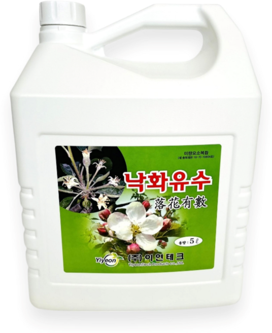 낙화유수 5L - 적화제 사과농가 인력난 해소 과심곰팡이 예방 유황 붕소 몰리브덴 첨가, 1개