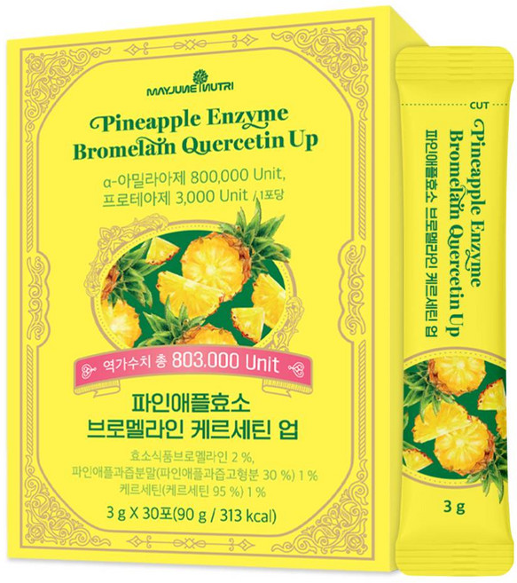 메이준뉴트리 파인애플효소 브로멜라인 업 30p, 90g, 1개