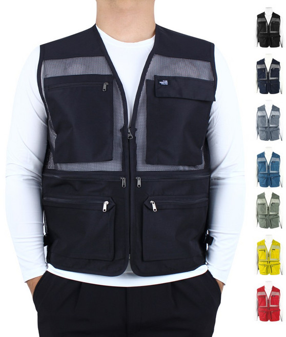 [더빅보스] 남자 베이직 만능 조끼 _ 단체복 적극 추천 자수 가능 빅사이즈 회사 유니폼 건설 현장 작업복