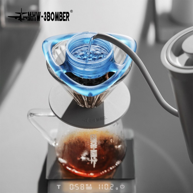 MHW-3BOMBER 레인 푸어 오버 드립 어시스트 핸드드립 보조 홈카페, 체리 핑크, 1개