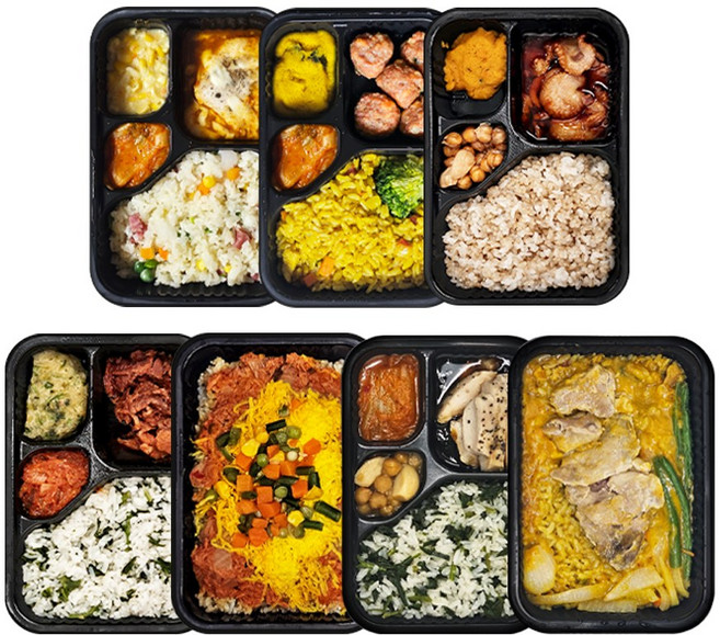 (1주든든도시락) 블랙컨슈머 일주일 든든 도시락 간편 냉동 배달 직장인 아침 점심 저염 저당 저지방 식단_, 1세트, 235g