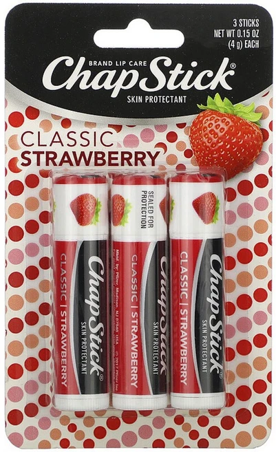 챕스틱 브랜드 립 케어 스킨 프로텍턴트 4g, Classic Strawberry, 3개 - 쿠팡