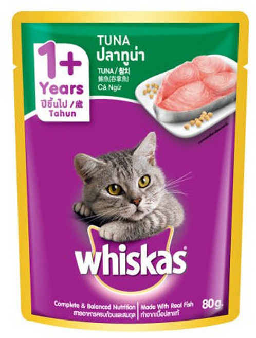 위스카스 고양이 테이스티믹스 습식사료, 6개, 80g, 참치